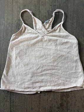 Neutral Beige Linen-Texture Strappy Tank
